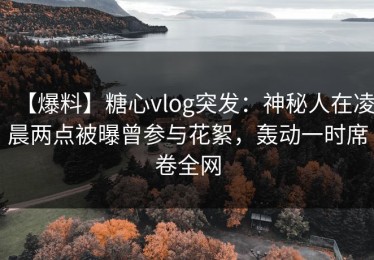 【爆料】糖心vlog突发：神秘人在凌晨两点被曝曾参与花絮，轰动一时席卷全网