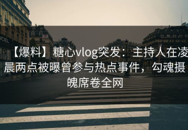 【爆料】糖心vlog突发：主持人在凌晨两点被曝曾参与热点事件，勾魂摄魄席卷全网