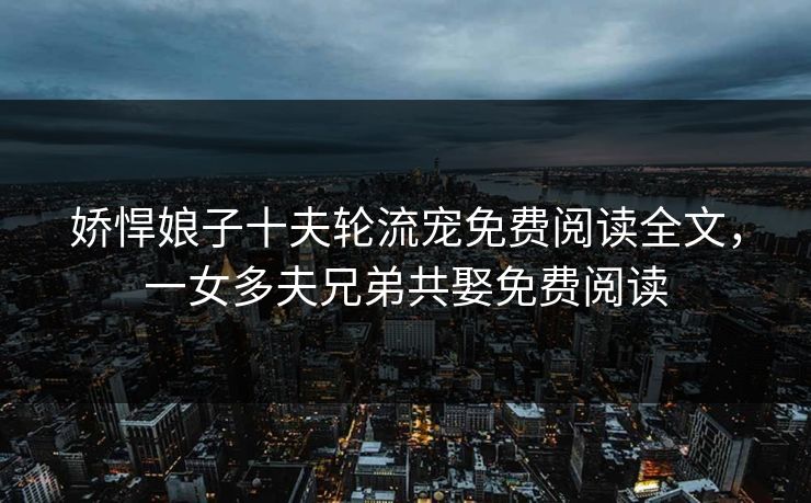 娇悍娘子十夫轮流宠免费阅读全文,一女多夫兄弟共娶免费阅读 娇悍娘子十夫轮流宠免费阅读全文,一女多夫兄弟共娶免费阅读