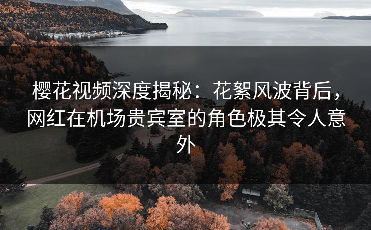 樱花视频深度揭秘：花絮风波背后，网红在机场贵宾室的角色极其令人意外